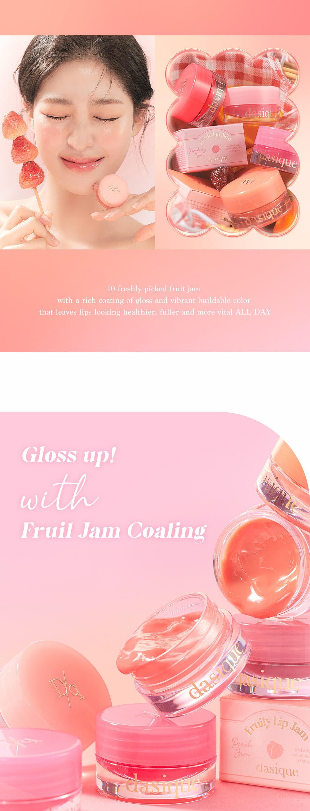 [Pre-Order] Dasique Fruity Lip Jam (10 types)